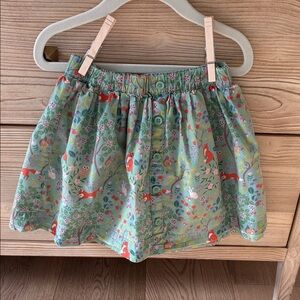 Mini Boden Green Floral Forest Friends Skirt